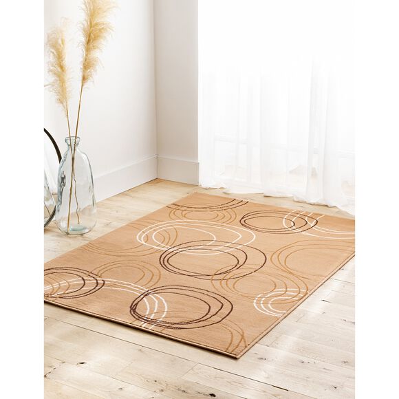 Tapis motifs cercles (beige) Tapis motifs cercles (beige)